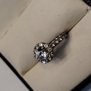 Estate Ring 2.5 Carat Total lab Diamonds Ring. Platinum over 925.